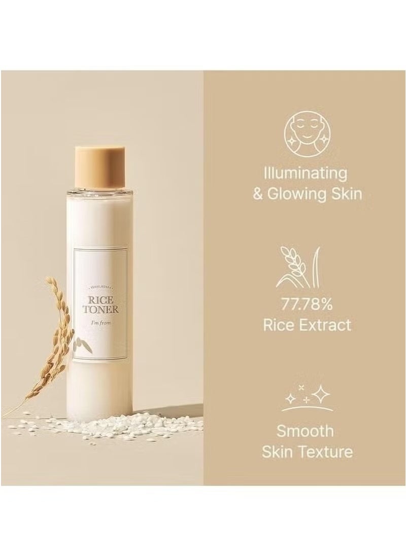 I'M FROM Rice Toner, Milky Toner for Glowing Skin, 77.78% Korean Rice, Glow Essence with Niacinamide, Hydrating for Sensitive, Dry, Dull, Combination Skin, Vegan, Fragrance Free, Glass Skin 150ml - Image 3