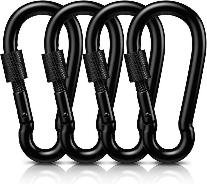 AUTMATCH Carabiner Clips, 3" Spring Snap Hook Caribeener Clips Buckle Heavy Duty Locking Carabiners Chain Quick Links, 4 Pack - Image 1