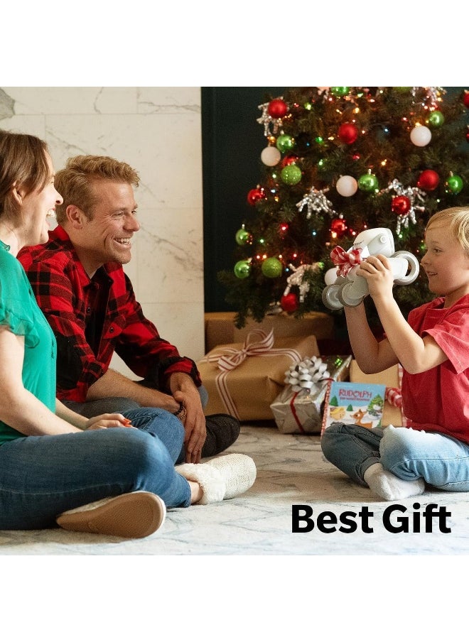Interactive Robot Toy with Charging Dock, LED Display, Powered by GPT-4, Voice Command & Gesture Recognition, Real-time Interaction for Kids, Boys & Girls, Grey and White