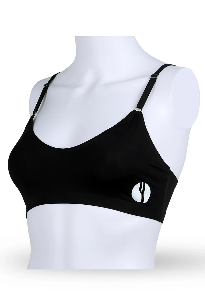 YesEco YesEco Women’s Black Seamless Bra | Soft, Stretchable, Lightweight & Comfortable | Wireless Everyday Bra | Eco-Friendly Fabric – 85% Recycled Polyamide, 15% Elastane