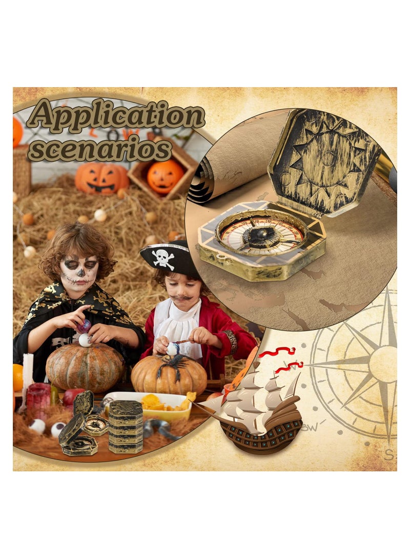 Excefore 24 Pieces Pirate Compass Pirate Party Supplies Bulk, Plastic Pirate Compass for Kids Antique Captain Compass Props Toy for Nautical Pirate Theme Cosplay Party Favor Decor, 2.4 Inch - Image 5