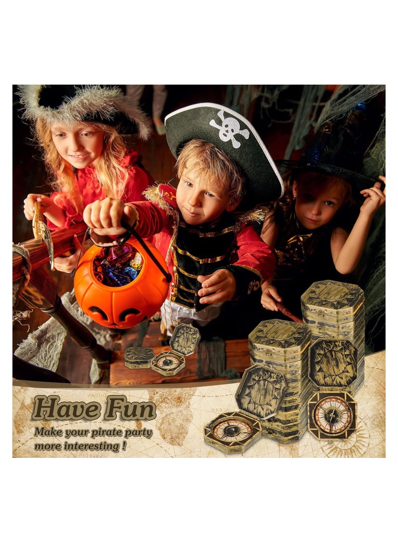Excefore 24 Pieces Pirate Compass Pirate Party Supplies Bulk, Plastic Pirate Compass for Kids Antique Captain Compass Props Toy for Nautical Pirate Theme Cosplay Party Favor Decor, 2.4 Inch - Image 4