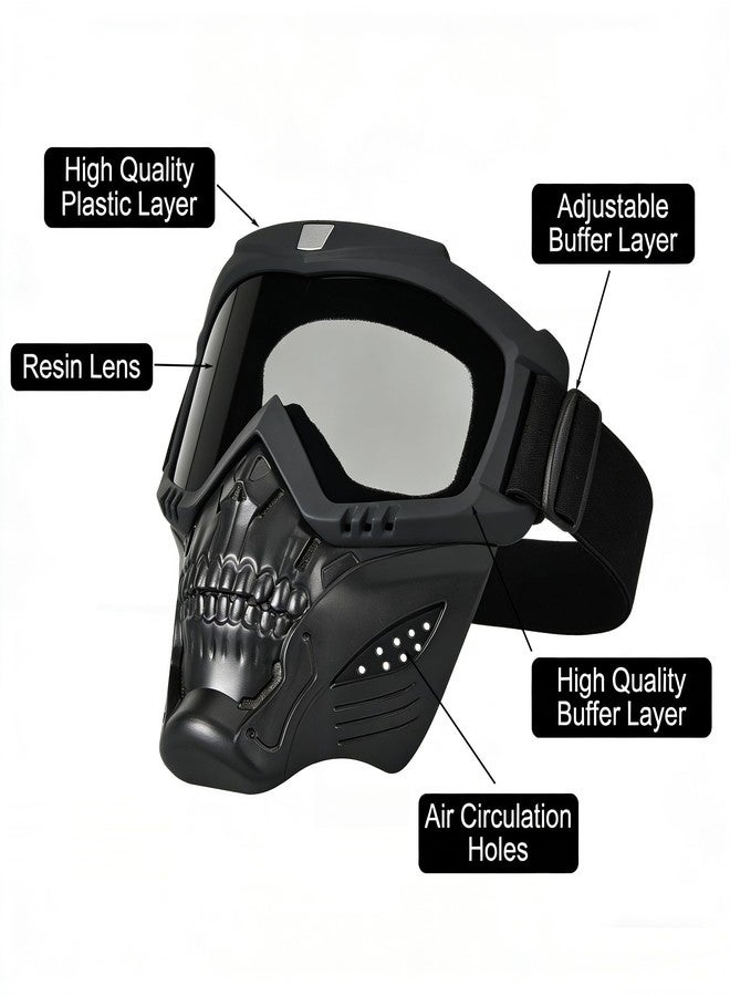 BROYEUR Paintball Mask Anti Fog,Tactical Full Face Mask Ski Mask Goggles Detachable Adjustable,Motorcycle Riding Face Protection (foxGray) - Image 4