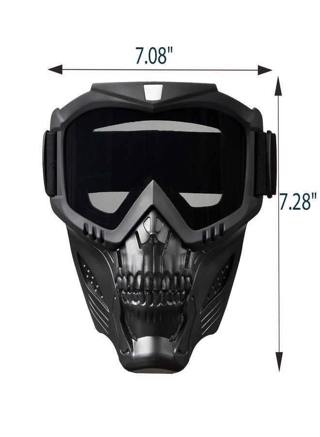 BROYEUR Paintball Mask Anti Fog,Tactical Full Face Mask Ski Mask Goggles Detachable Adjustable,Motorcycle Riding Face Protection (foxGray) - Image 3
