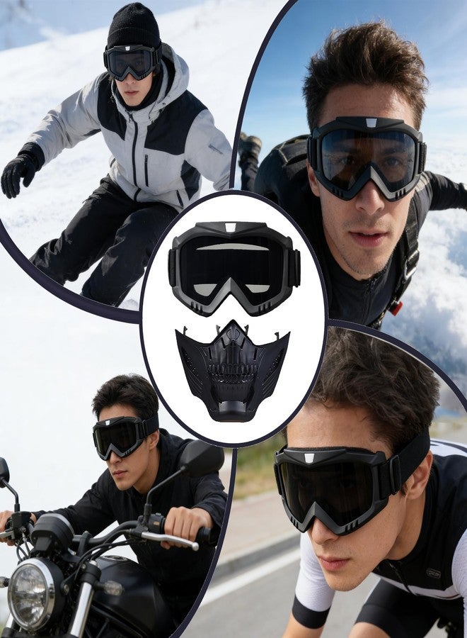 BROYEUR Paintball Mask Anti Fog,Tactical Full Face Mask Ski Mask Goggles Detachable Adjustable,Motorcycle Riding Face Protection (foxGray) - Image 5