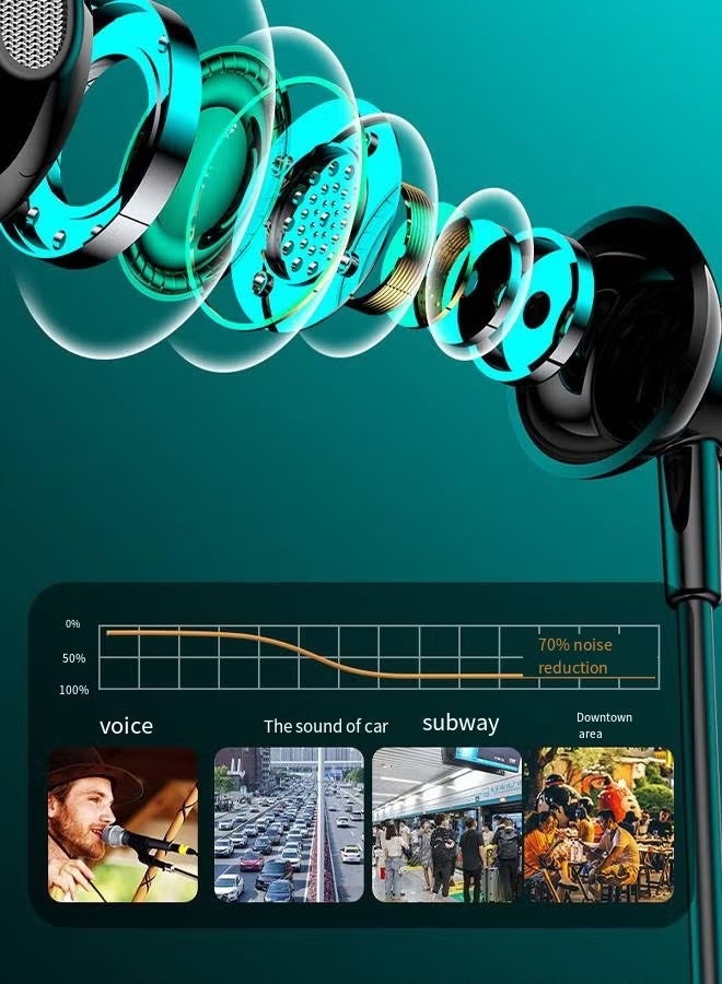 HTKCRX New neck-mounted wireless Bluetooth headset with digital display and ultra-long standby in-ear wireless sports headset#Black - Image 2