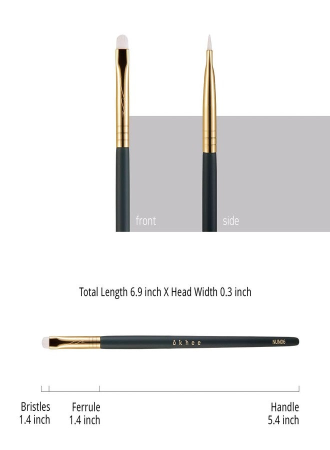 SOO ADOR okhee Eyeline Smudge Brush NUN06 – Professional Korean Eye Makeup Brush, Flat Precision Smudge Brush for Soft Eyeliner, Eyeshadow Blending & Natural Eye Definition - Image 4