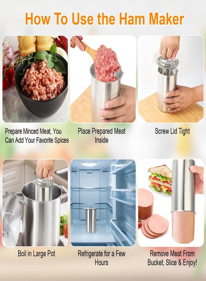 Joyeee Ham Maker Meat Press-Lunch Meat Press Mold for Deli Meats with Cooking Thermometer, Food Grade Stainless Steel Gourmet Cooking Tools for Making Homemade Sandwich Lunchmeat Seafood Poultry Patty - Image 5