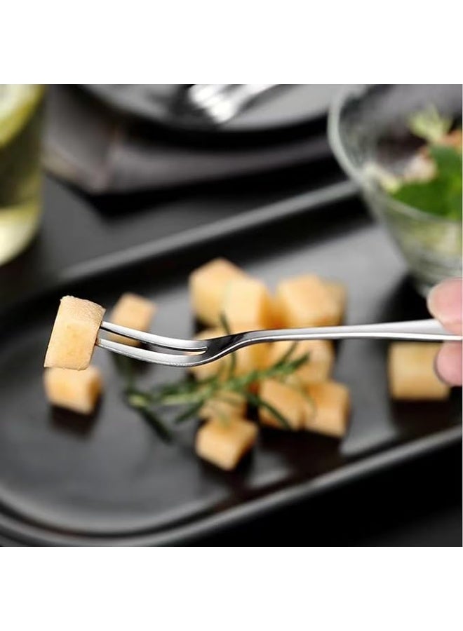 10 Pcs Stainless Steel Forks, Crab Forks Escargot 2 Prong Tasting Appetizer Portable Salad Fruit for Party Travel, 5 Inches - Image 4