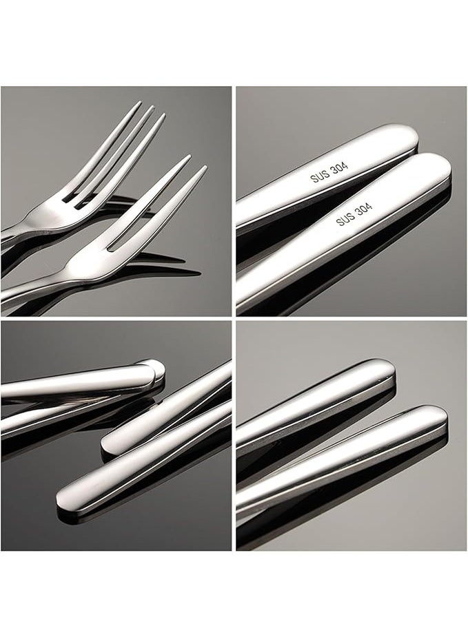 10 Pcs Stainless Steel Forks, Crab Forks Escargot 2 Prong Tasting Appetizer Portable Salad Fruit for Party Travel, 5 Inches - Image 3