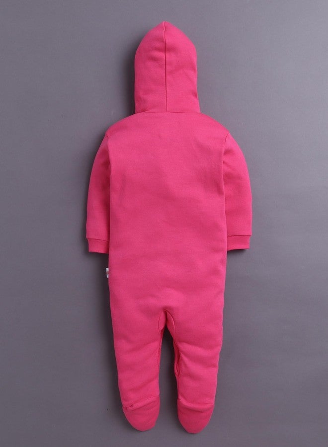 BUMZEE Baby Girls Cotton Full Sleeves Pack of 2 Hooded Sleepsuit Pink & White - 3-6 Months (Peb11024C-pnk) - Image 3