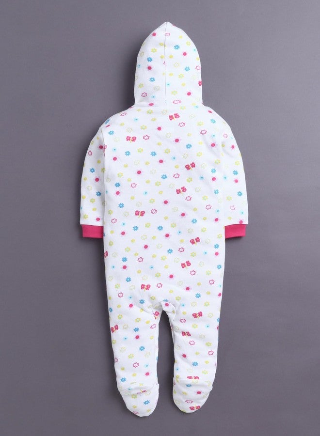 BUMZEE Baby Girls Cotton Full Sleeves Pack of 2 Hooded Sleepsuit Pink & White - 3-6 Months (Peb11024C-pnk) - Image 5