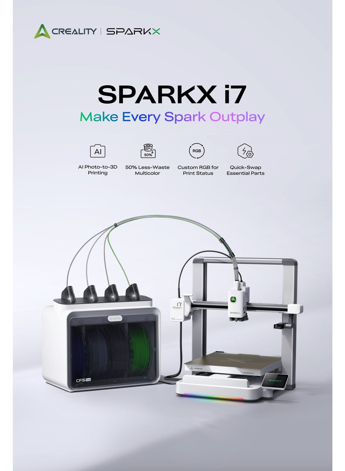 كرياليتي كرياليتي Sparkx I7 طابعة ثلاثية الأبعاد بسرعة 500 مم/ث