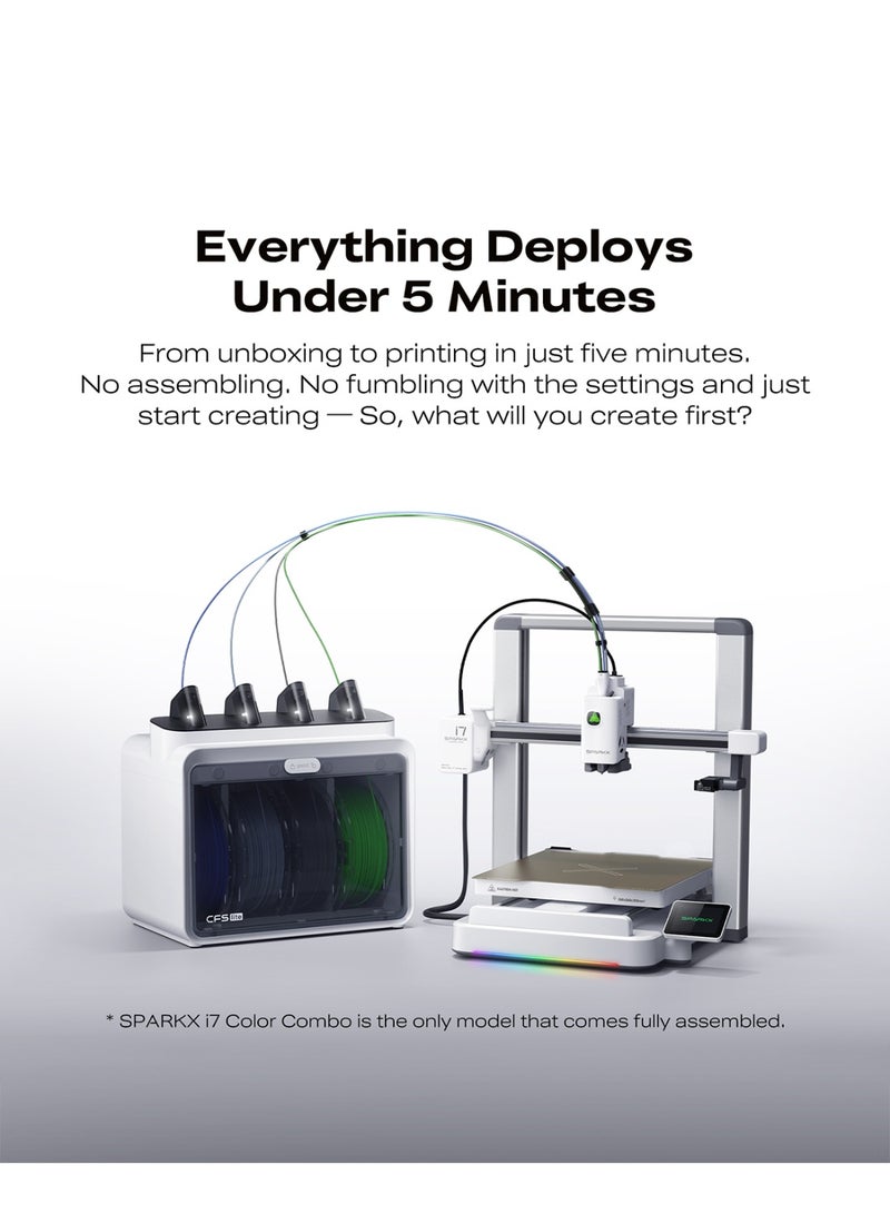 Creality 3D Printer SPARKX i7 Combo, New 3D Printer-Multi Color, AI Photo to 3D Printing, 95% Pre-Assemble Essential Parts, with CFS Lite, 500mm/s High Speed, Auto-Leveling, Low Noise, 260×260×255mm Silver - Image 5