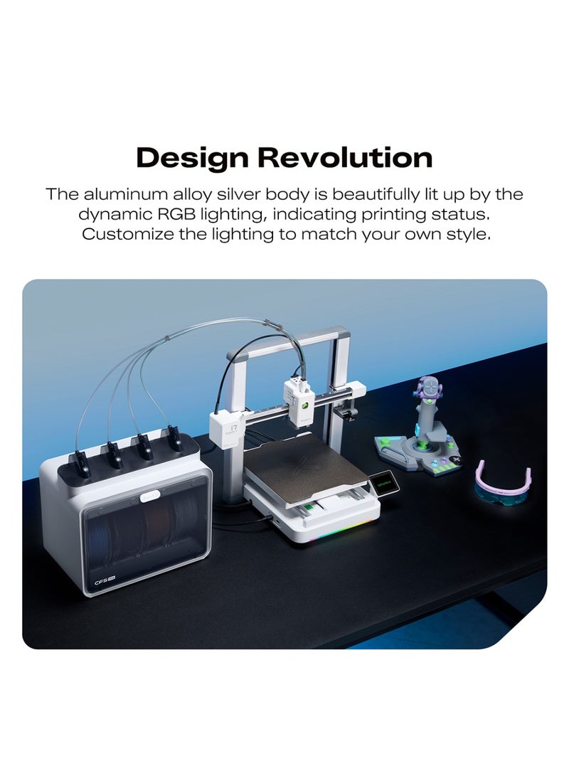 Creality 3D Printer SPARKX i7 Combo, New 3D Printer-Multi Color, AI Photo to 3D Printing, 95% Pre-Assemble Essential Parts, with CFS Lite, 500mm/s High Speed, Auto-Leveling, Low Noise, 260×260×255mm Silver - Image 3