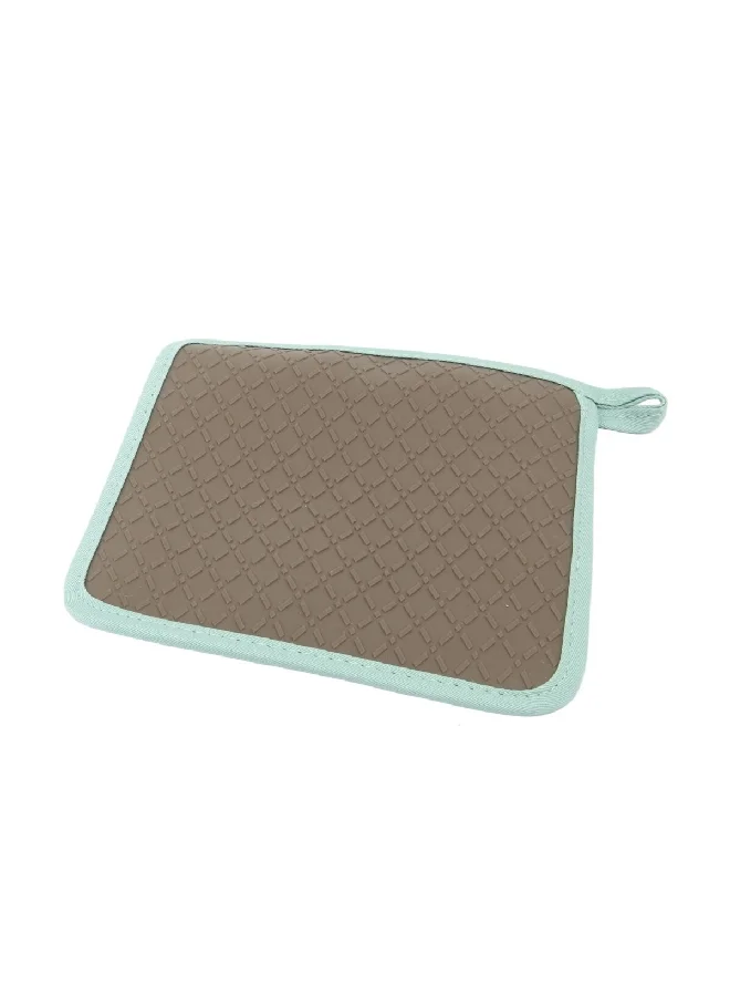 PARFAIT Heat Resistant Comfortable Grip Square Oven Mitt Green and Brown 1.3 x 18 x 21 cm HB6940CC
