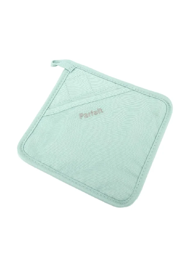 PARFAIT Heat Resistant Comfortable Grip Square Oven Mitt Green and Brown 1.3 x 18 x 21 cm HB6940CC