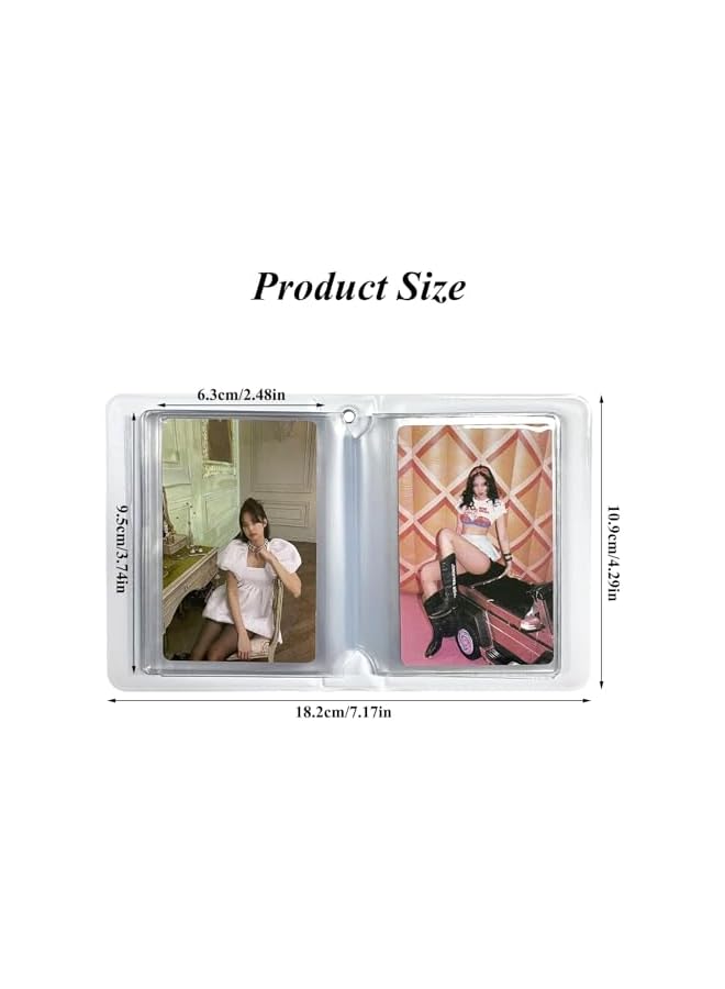 The Bros 3 Inch Mini Photo Album, Heart Hollow Card Binder Photo Album Photo Card Holder with Pendant 40 Pockets (purple black cat)  - Image 5