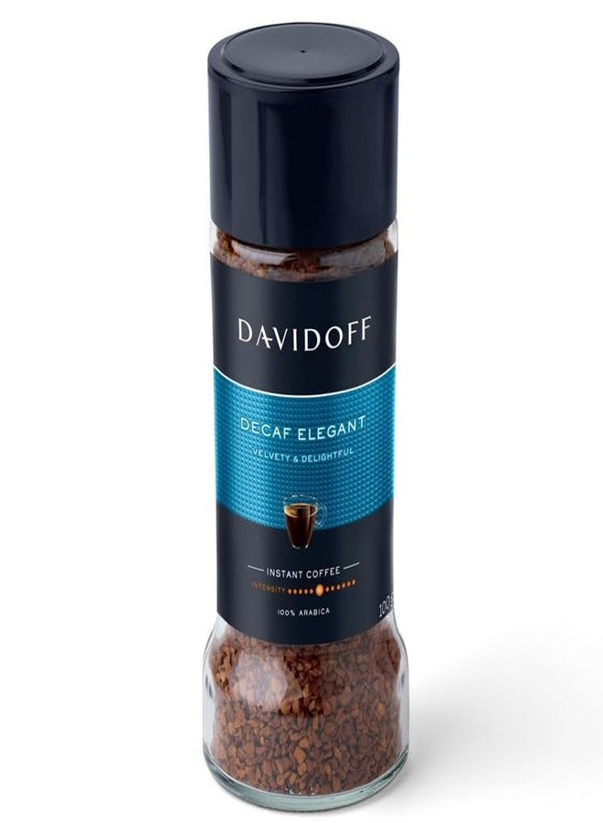 Davidoff Cafe Davidoff Decaf Elegant Instant Coffee (100g) Jar By FEBORA - Velvety & Delightful Flavor, Medium Intensity 6 | Smooth Aroma Coffee for Anytime Enjoyment... - Image 1