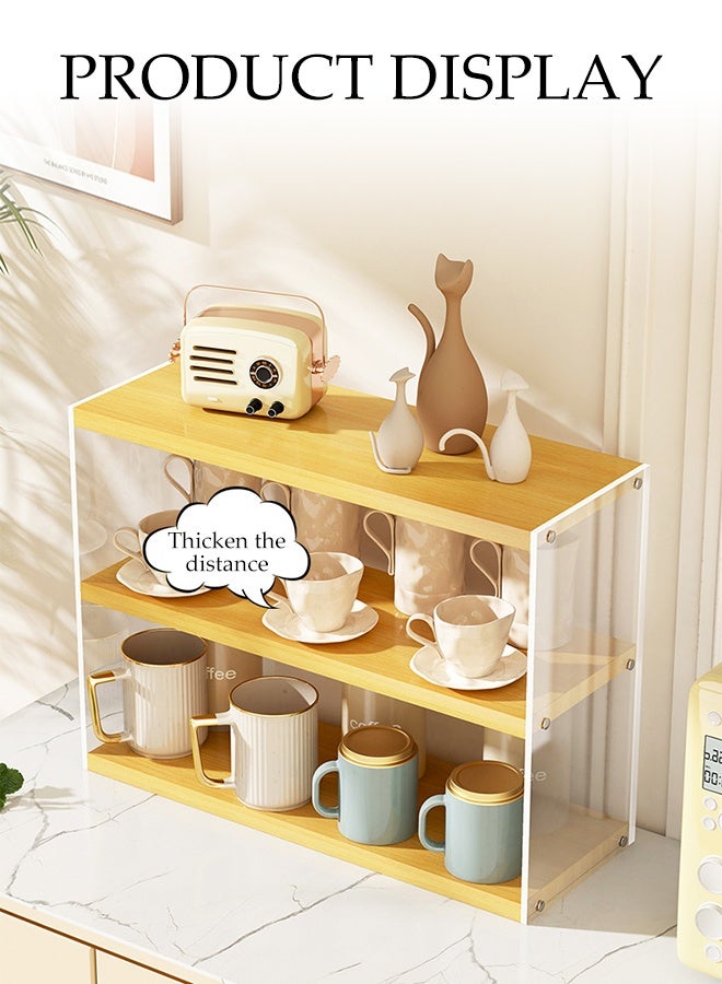 DUNISO Desktop Storage Shelf, Thickened Wood Desk Organizer Bookshelf, Dresser Top Organizer Storage Rack, Strong Load-bearing Tabletop Display Bookcase for Home Office Kitchen Restaurant ﻿ - Image 5