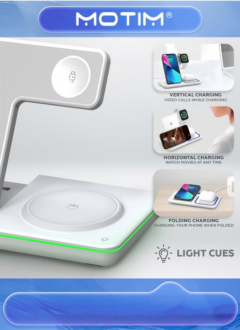 Motim 3-in-1 Magnetic Wireless Charging Station for iPhone 15/14/13/12 AirPods iWatch 8/7/6/5/4 Samsung Galaxy S  - Image 3