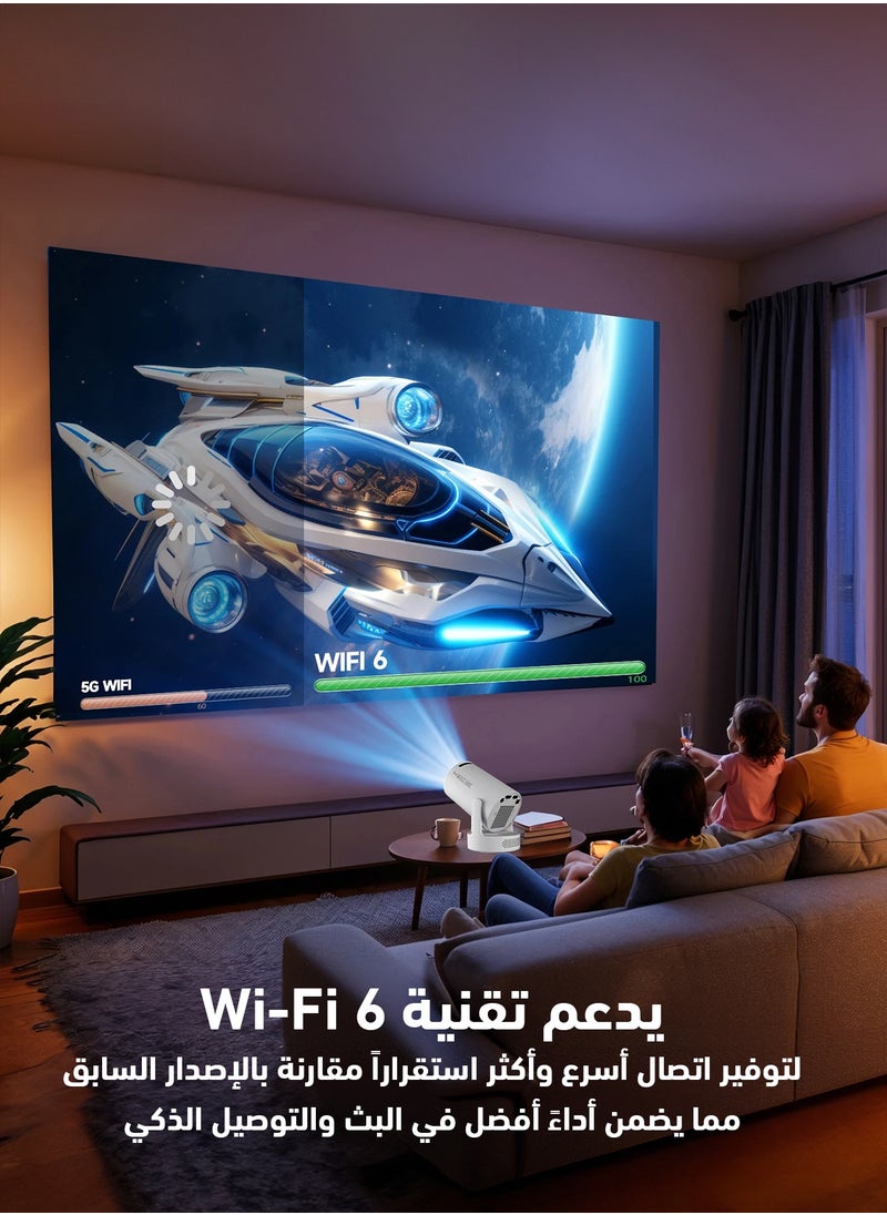 Mini 4K Smart Projector – Portable Home Theater, Wi-Fi & Bluetooth, Built-in Speaker, HDMI, LED Display