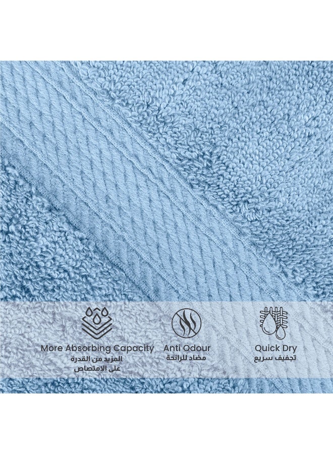 Face Towel And Hand Towel Set Of 6 Sky Blue Cotton Towel Towel Set Includes , 4 Face Towel 30X30Cm /12X12Inch And 2 Hand Towel 50X100Cm , 20X39Inch Hotel Luxury Absorbent Towel