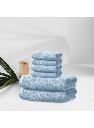 Face Towel And Hand Towel Set Of 6 Sky Blue Cotton Towel Towel Set Includes , 4 Face Towel 30X30Cm /12X12Inch And 2 Hand Towel 50X100Cm , 20X39Inch Hotel Luxury Absorbent Towel - pzsku/Z2D50A6490CA46839C4C4Z/45/1746509437/cae1dcee-21a3-46f0-b548-e7d5d17e8361