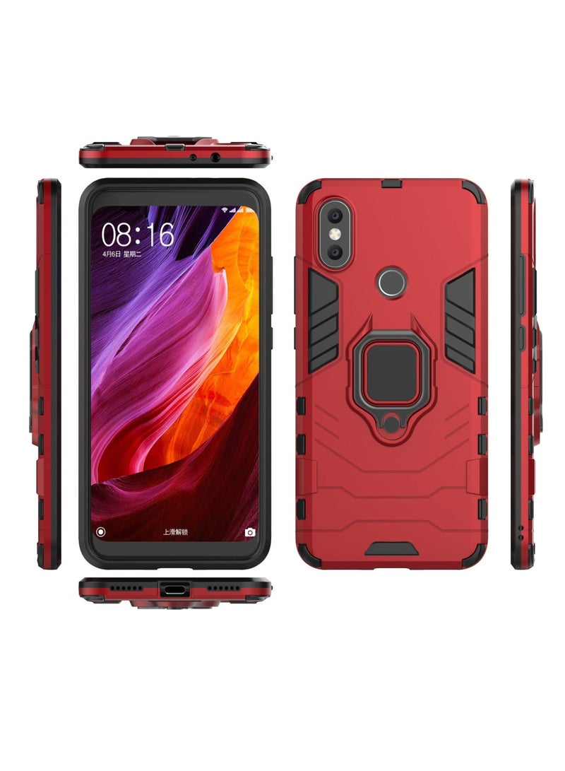 Red Protective Cover With Ring Bracket For Xiaomi - Image 2