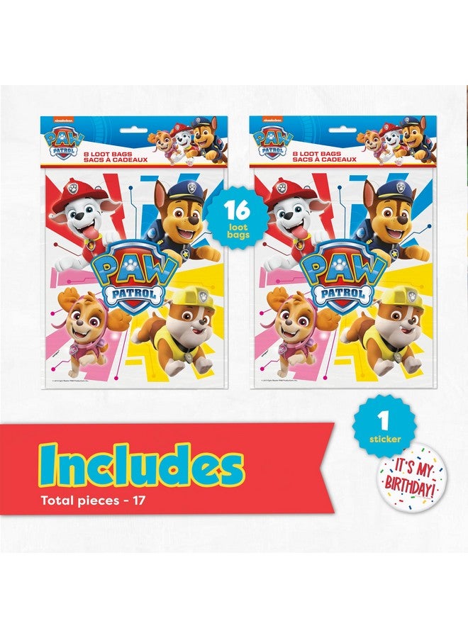 Unique Unique Paw Patrol Party Supplies | Paw Patrol Party Favors Goodie Bags | Pack of 16 & Sticker  - Image 2