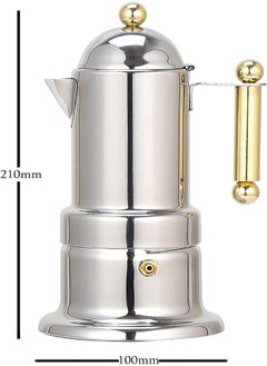 AKDC Stovetop Espresso Maker Stainless Steel Italian Coffee Machine Maker Moka Pot For 4Cups 200Ml Moca Pot For Induction Gas And All Stoves  - Image 1