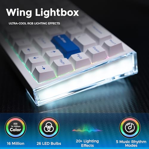 DAREU COOL68 60% Wired Gaming Keyboard, Rapid Trigger Magnetic Switch Keyboard with 8000Hz Polling Rate, Adjustable Actuation, 0.1ms Latency, SOCD, Gasket Mount, Hot swappable, RGB Light - Image 5