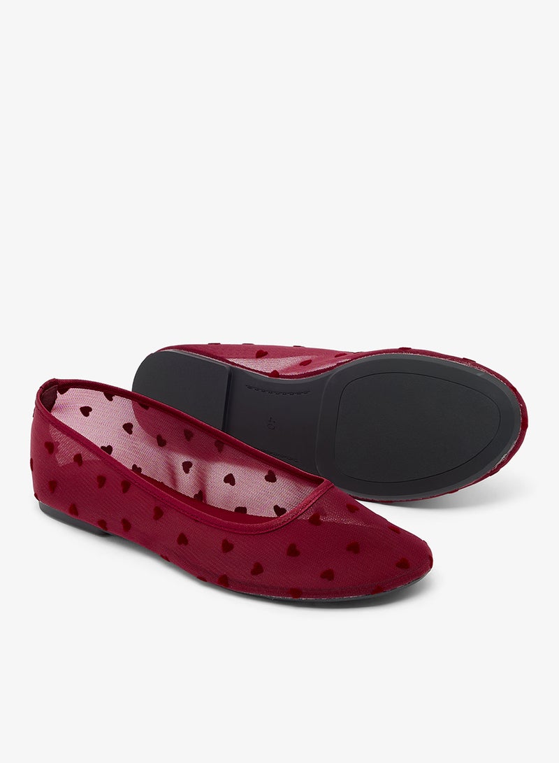 جينجر أحذية باليه شبكية بتفاصيل قلب - Image 3