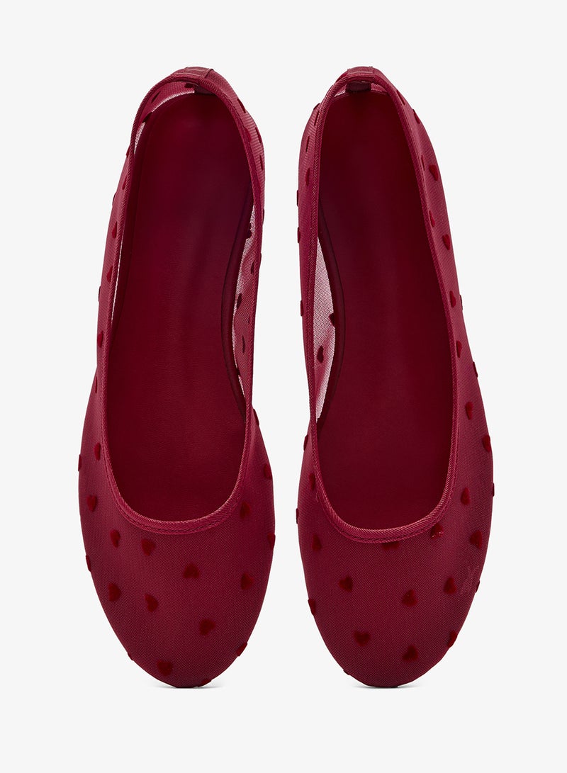 جينجر أحذية باليه شبكية بتفاصيل قلب - Image 4