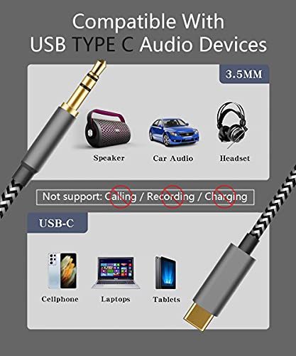 LecLooc USB C to 3.5mm Audio Aux Jack Cable 4FT, Type C to 3.5mm HiFi Aux Cord for iPhone 16 15 Pro Max 15 Pro 15 Plus, Google Pixel 9 8 7 6 Pro 5,Galaxy S24 S23 Ultra S22 S21 Note 20, OnePlus 7T 8Pro - Image 3