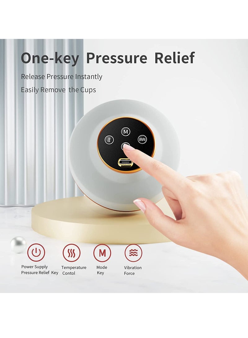 SOLARAE Cupping Set Two Cups, Intelligent Breathing Massage Instrument Upgraded Electric Gua Sha for Body Pain Relief Physical Therapy Vacuum Cellulite - Image 2