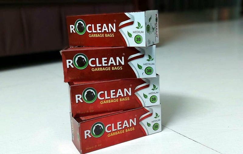 RO Clean Biodegradable Garbage Bags Medium Size 19x 21 inches Pack of 3 1 Free 120 bags Dustbin BagTrash Bag Black Color