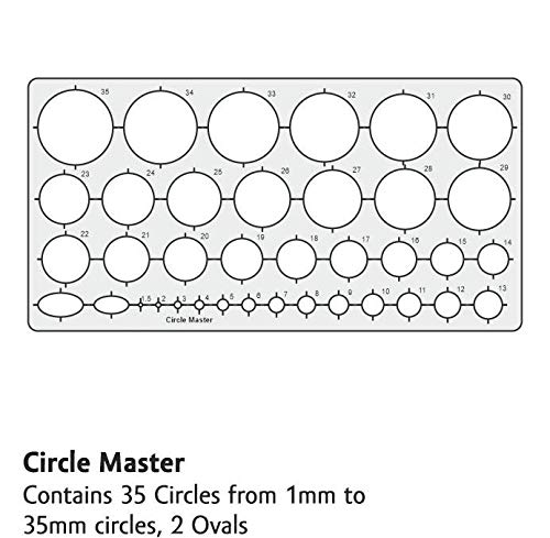 KHYATI Pro Circle Big (25 Circles), Pro Circle Small (18 Circles), Circle Master Template (35 Circles) Drafting Scale Ruler Useful to Architect, Engineering or Other Students (Set of 3) - Image 3