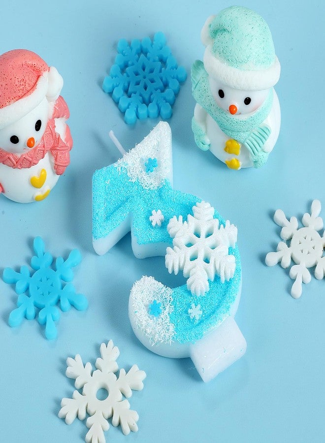 IDIJOLI Frozen Birthday Candle Snowflake Number 3 Candle Cake Topper Cupcake Decor Frozen 3rd Birthday Party Decorations Anniversary Celebrations Supplies Favors - Image 2