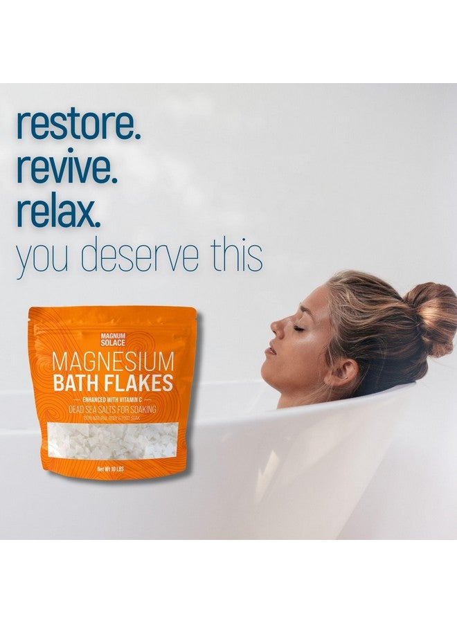 Magnum Solace Magnesium Flakes For Bathmagnesium Chloride Flakesdead Sea Salts For Soakingenhanced With Vitamin C Crystals 10 Lbs - Image 4