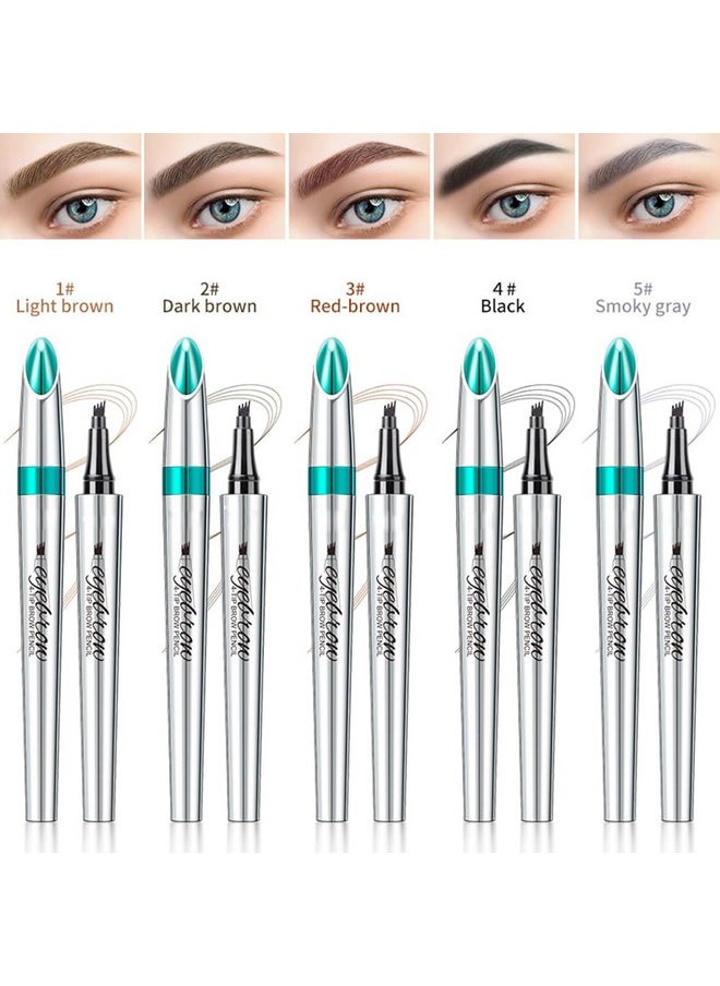 GL-Turelifes - Eyebrow Pencil With 4 Tip Micro Head Liquid Eyebrow Microblading Pen Eyebrow Pen Micro 4 Point Brow Pen Longlasting Waterproof & Smudgeproof Natural Eyebrow Makeup (1 Light Brown) - Image 1