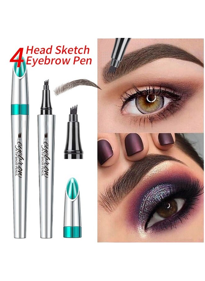 GL-Turelifes - Eyebrow Pencil With 4 Tip Micro Head Liquid Eyebrow Microblading Pen Eyebrow Pen Micro 4 Point Brow Pen Longlasting Waterproof & Smudgeproof Natural Eyebrow Makeup (1 Light Brown) - Image 1