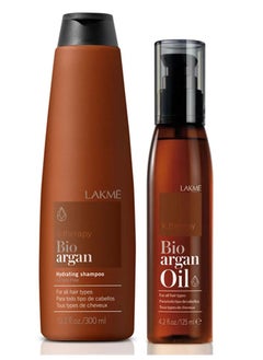 LAKME Set OF Argan Oil 125ml AND Shampoo WITH Organic Argan Oil Sulfate Free 300ml 