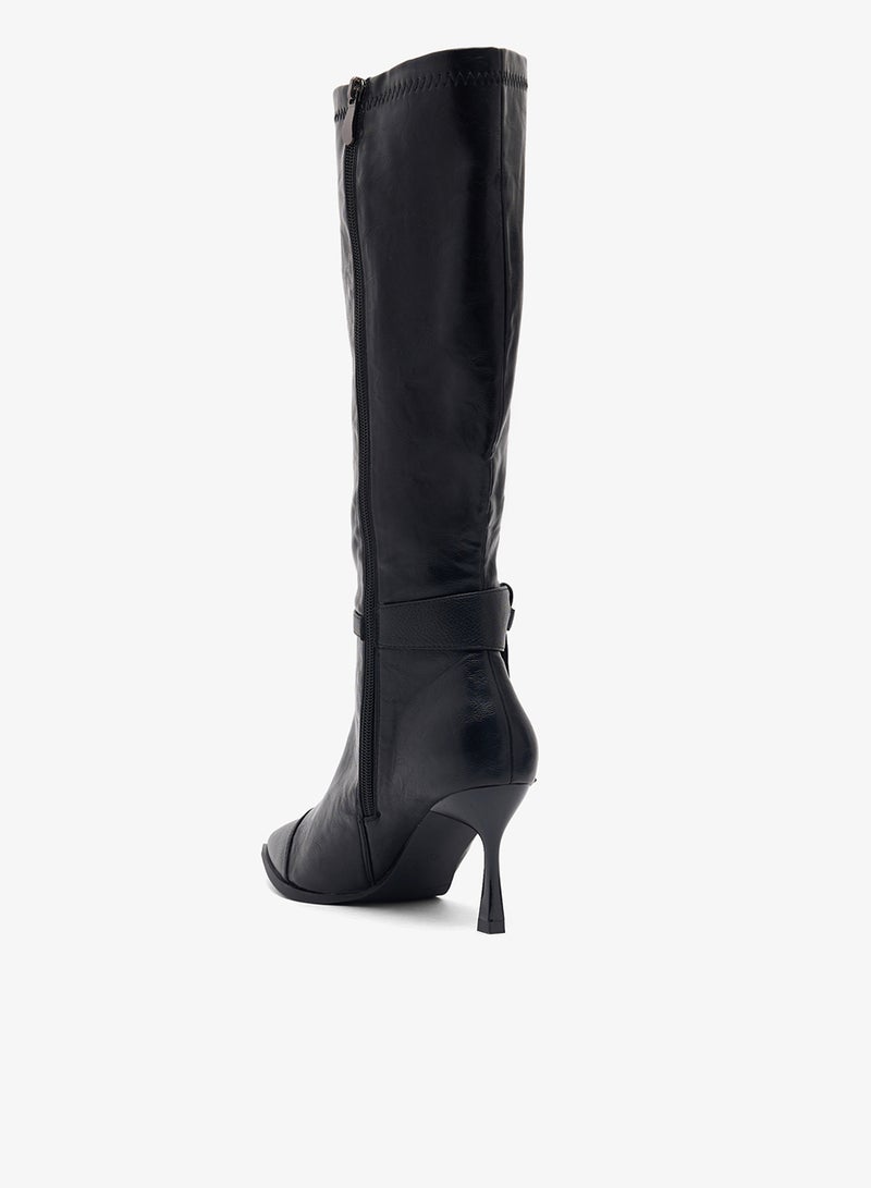 ELLA Pointed Toe Stiletto Heel Knee Boots - Image 3
