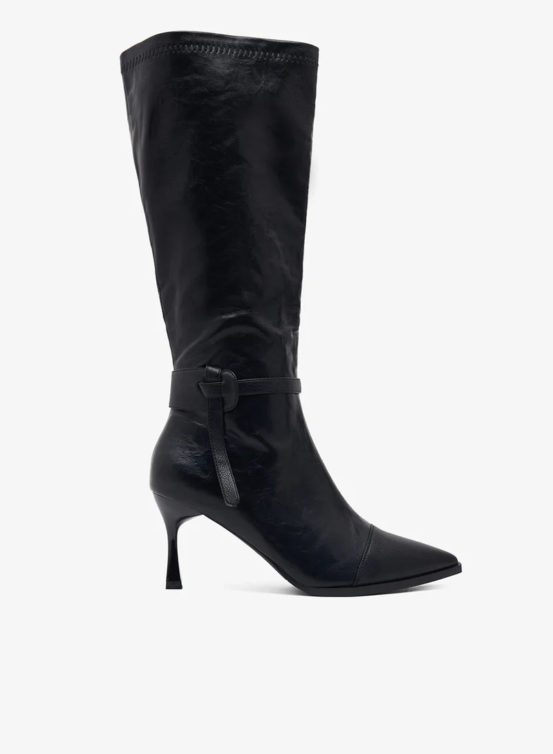 ELLA Pointed Toe Stiletto Heel Knee Boots