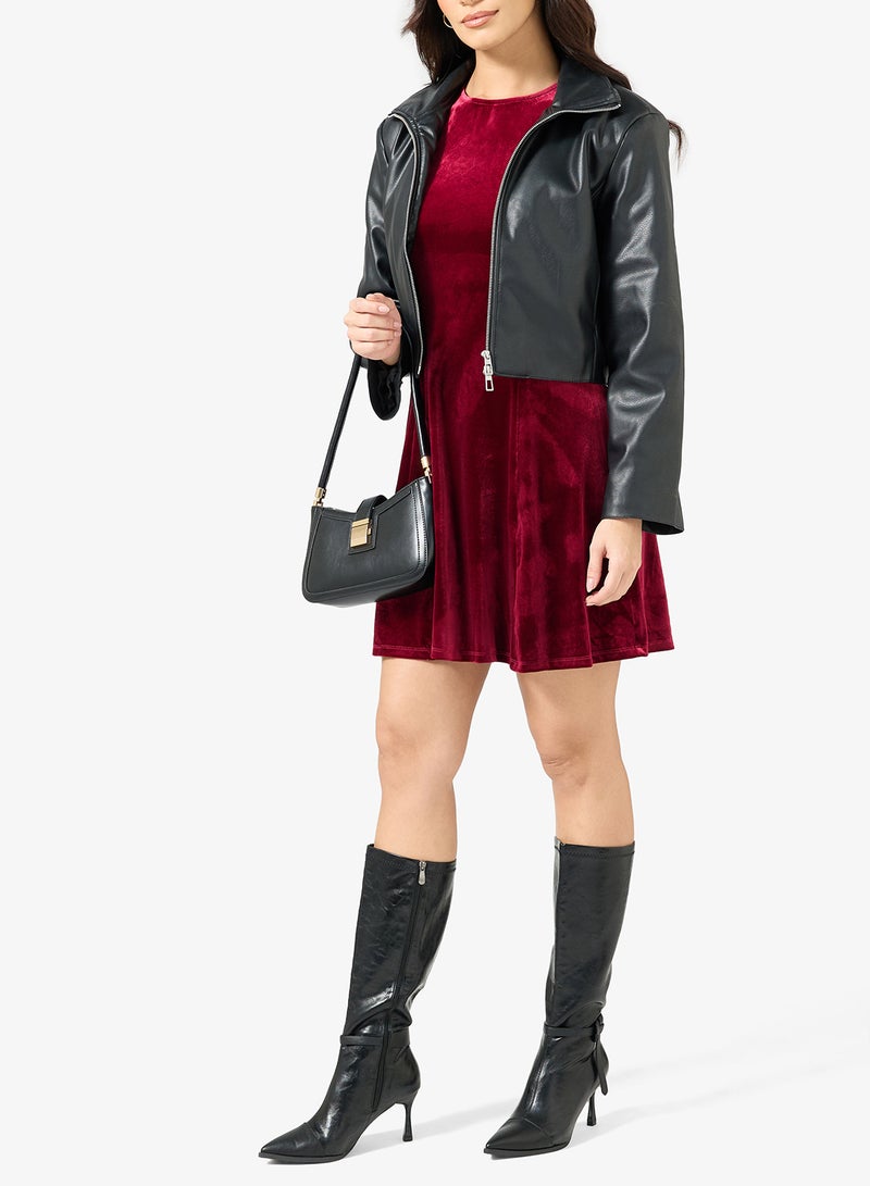 ELLA Pointed Toe Stiletto Heel Knee Boots - Image 5