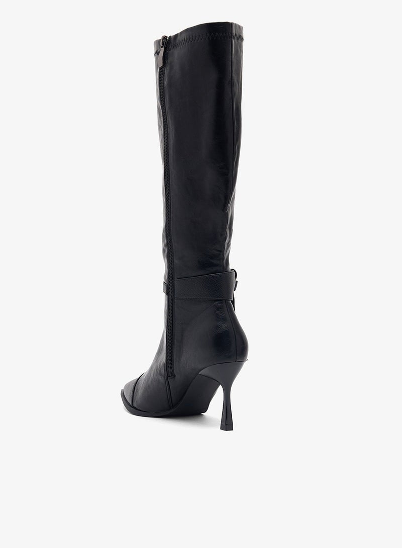 ELLA Pointed Toe Stiletto Heel Knee Boots - Image 4