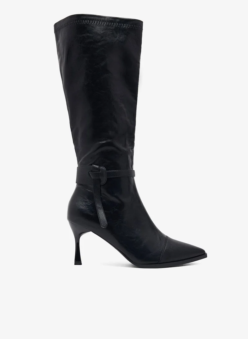 Ella Pointed Toe Stiletto Heel Knee Boots