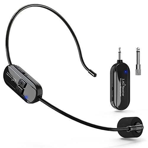 VOVIGGOL Wireless Microphone Headset, 2.4GHz, 160ft Range, Dual Type-C Charging, 3D Stage Reverb Effects, Compatible with 6.35mm & 3.5mm Jacks - Image 1