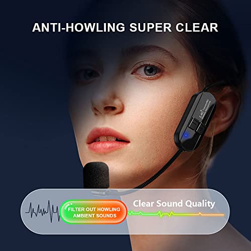VOVIGGOL Wireless Microphone Headset, 2.4GHz, 160ft Range, Dual Type-C Charging, 3D Stage Reverb Effects, Compatible with 6.35mm & 3.5mm Jacks - Image 3